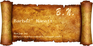 Barhó Nanett névjegykártya